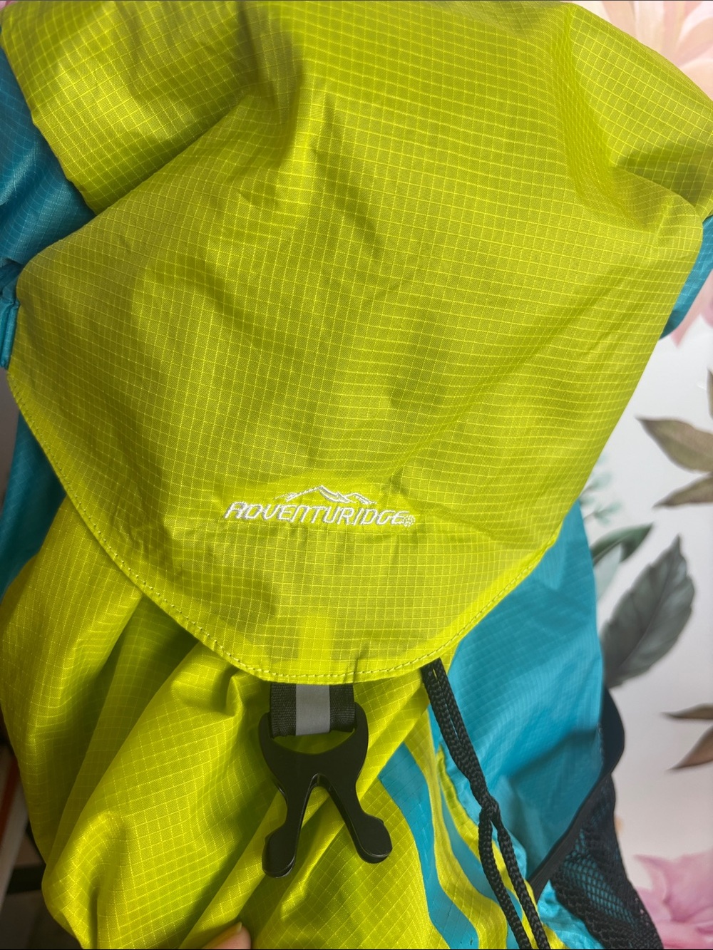 Adventuridge Lime Green & Teal Lightweight Foldable Backpack